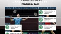 Jadwal Turnamen Bulu Tangkis Internasional Selama Bulan Februari Dua Ribu Dua Enam